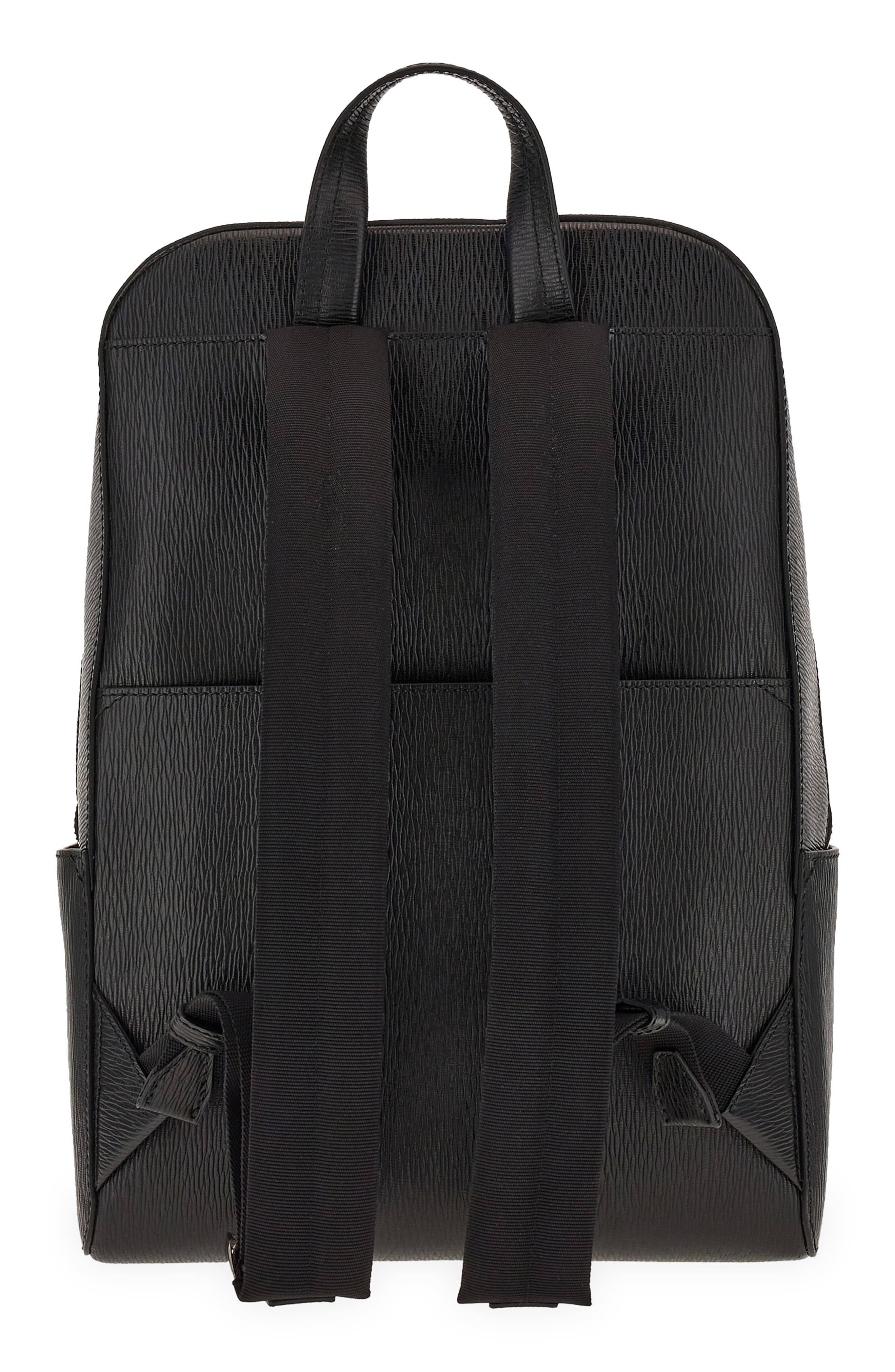 FERRAGAMO Revival Double Gancio Leather Backpack, Alternate, color, 