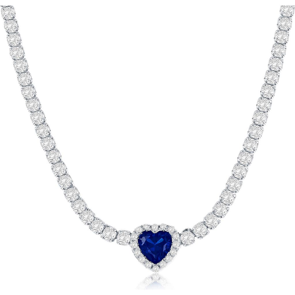 Simona Heart Cubic Zirconia Tennis Necklace