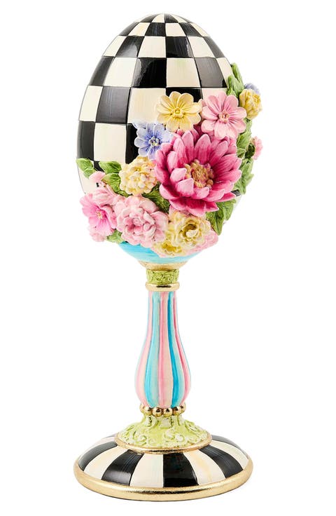 Frolic Spring Floral Pedestal Egg