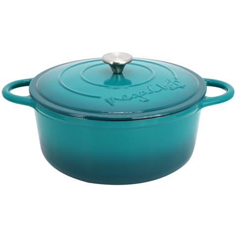 6.35 Quart Round Enameled Cast Iron Dutch Oven with Self Basting Lid