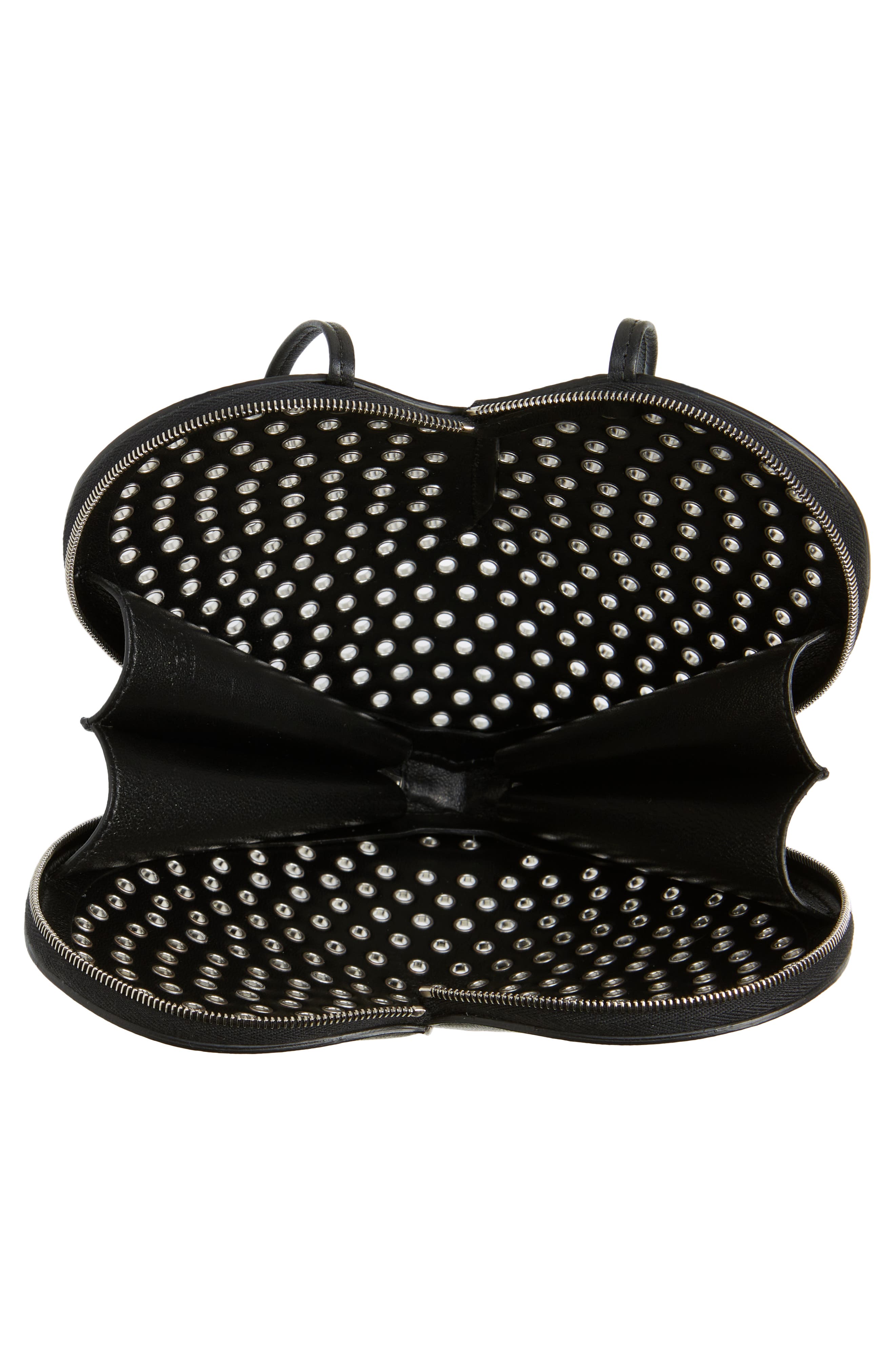 Alaïa Le Coeur Grommet Leather Crossbody Bag, Alternate, color, 