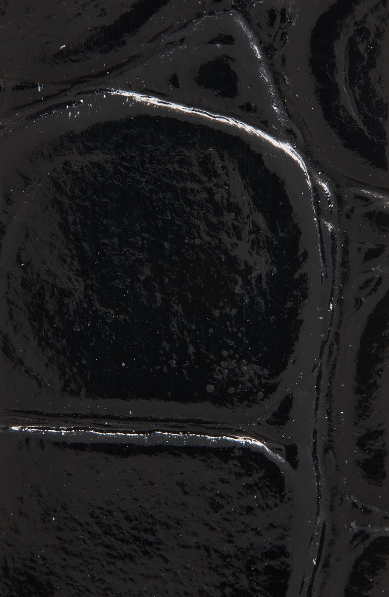 Victoria Beckham Dorian Croc Embossed Leather Belt, Alternate, color, Black