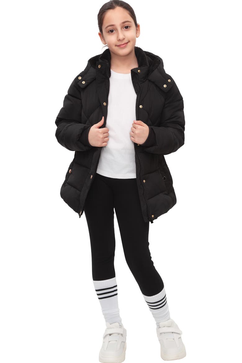 Kids' Timeless Quilted Coat, Alternate, color, Black