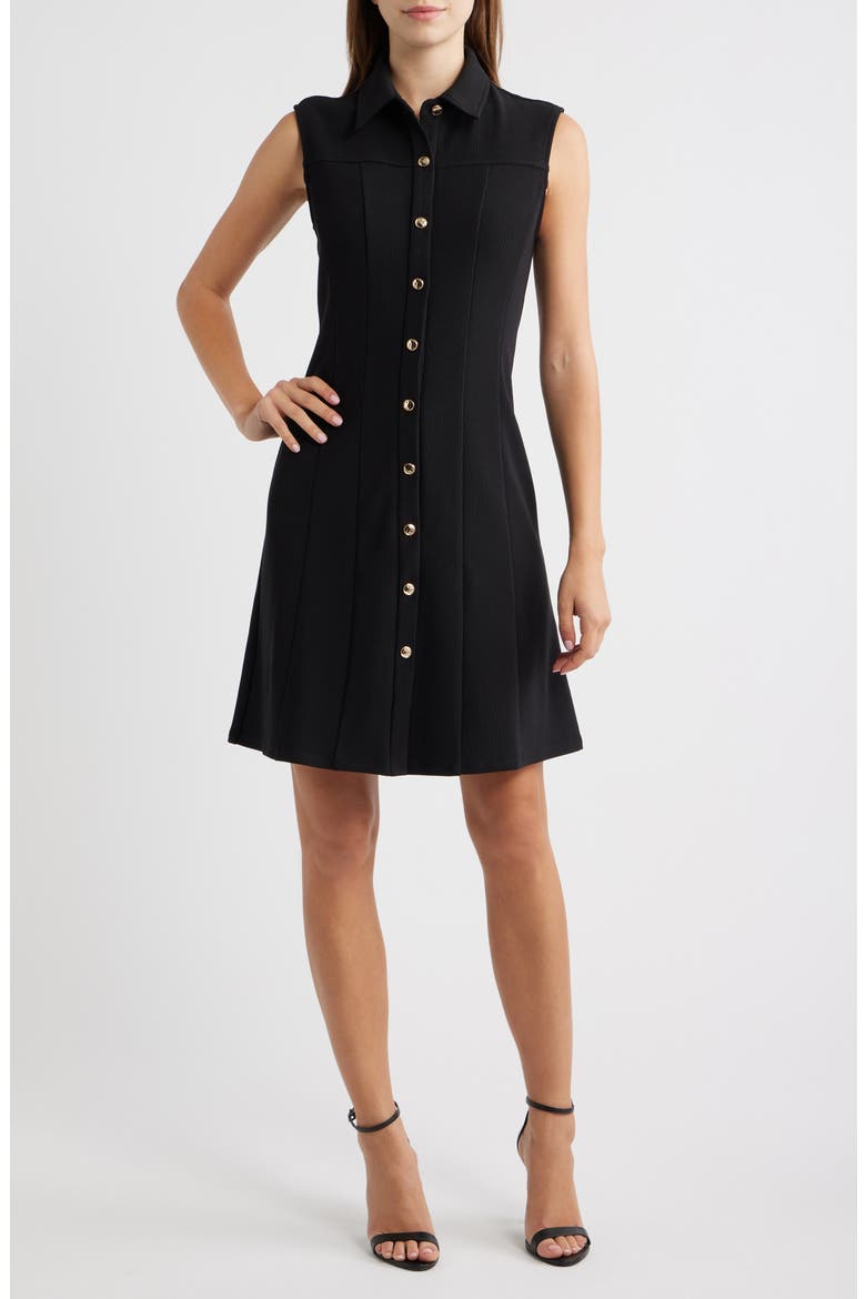 Sleeveless Shirtdress, Main, color, BLACK