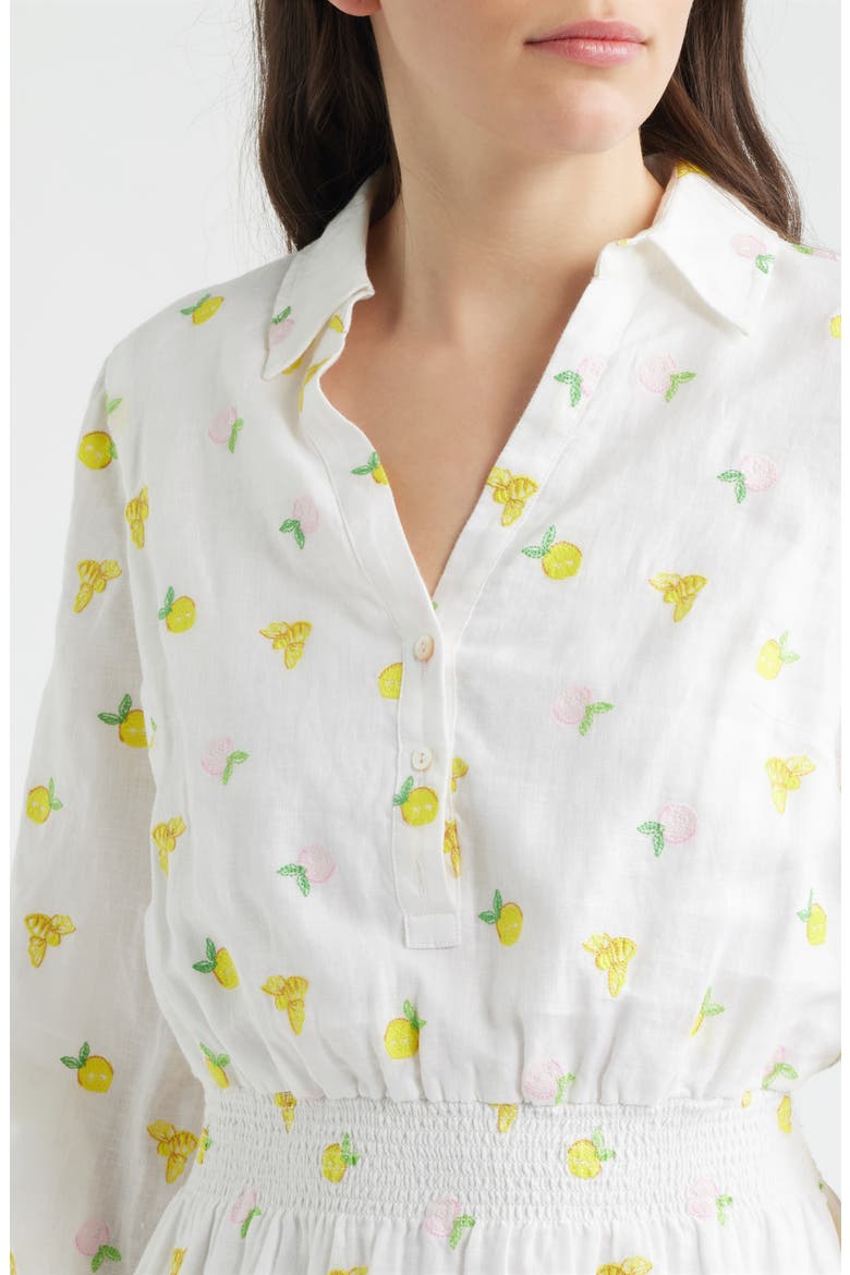 Abralynn Linen Shirtdress, Alternate, color, PINK MUSE LEMON BEE HALF DROP