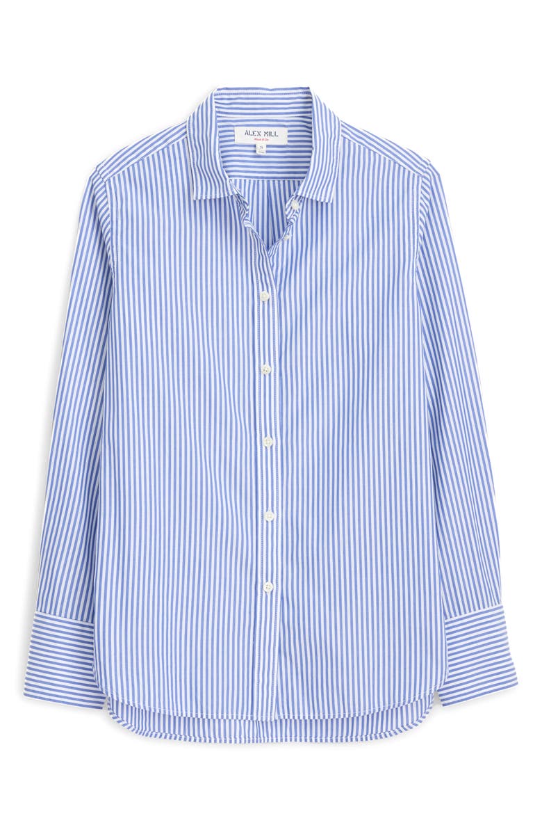 Alex Mill Val Stripe Poplin Button-Up Shirt, Alternate, color, Blue/ White