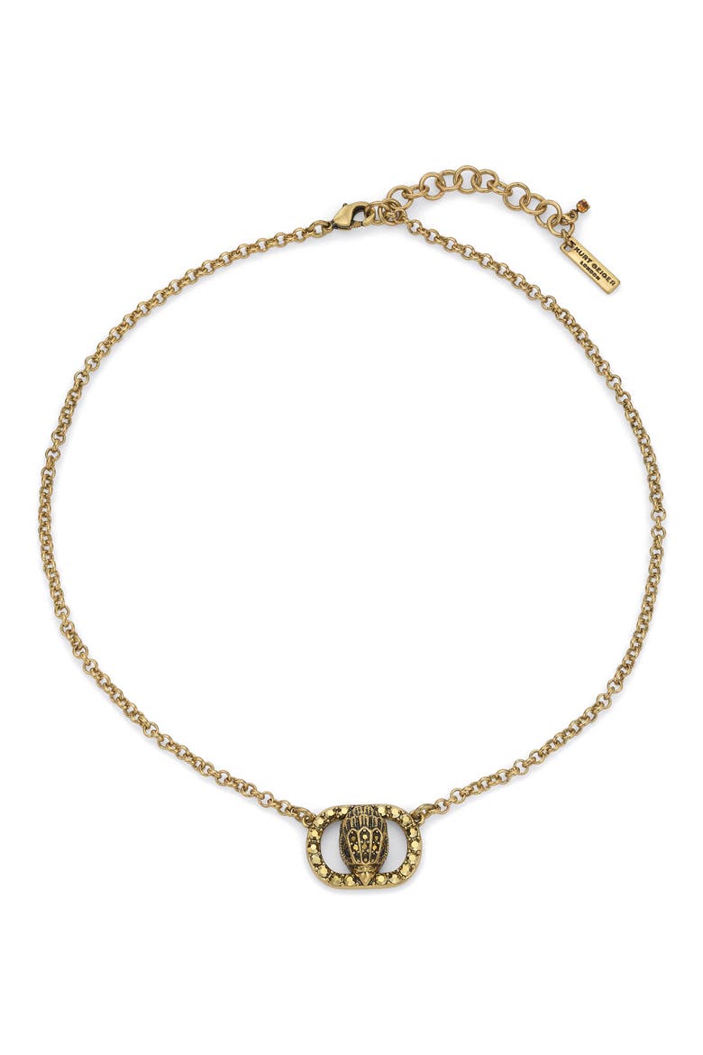 Chlesea Eagle Pendant Necklace, Main, color, BRASS