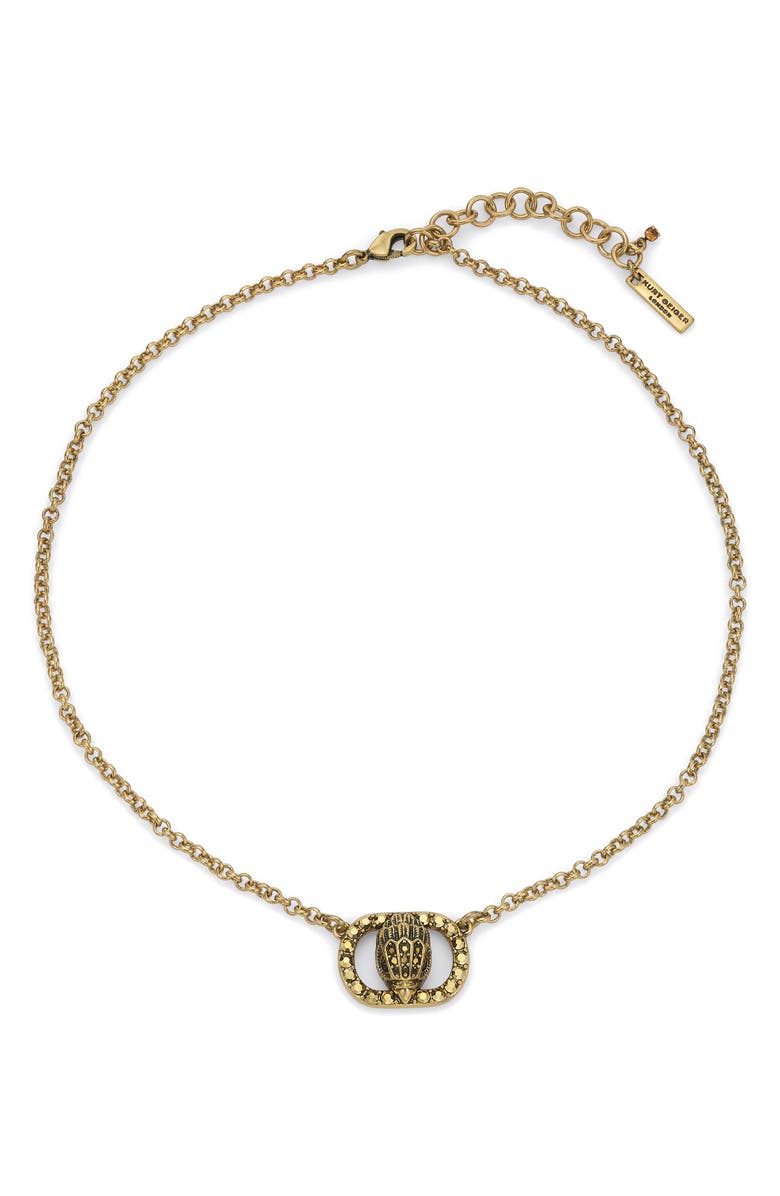 Kurt Geiger London Chlesea Eagle Pendant Necklace, Main, color, Brass