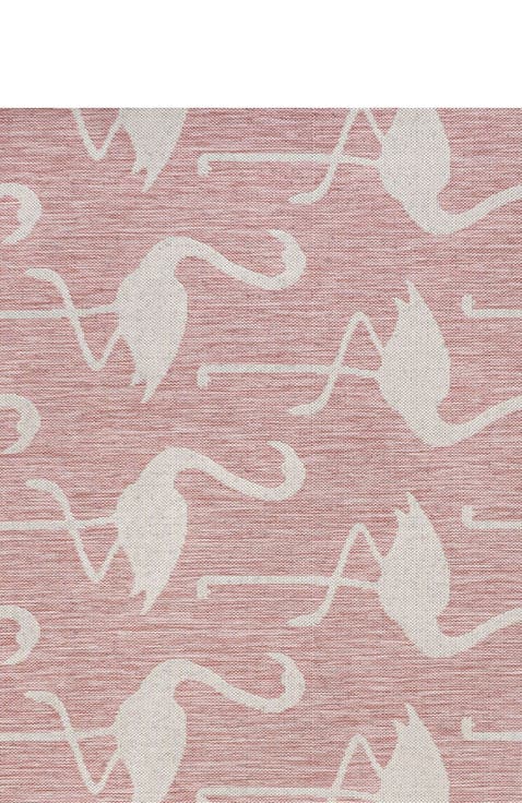 Liana Casual Coastal Flamingos Two-Tone Indoor/Outdoor Area Rug