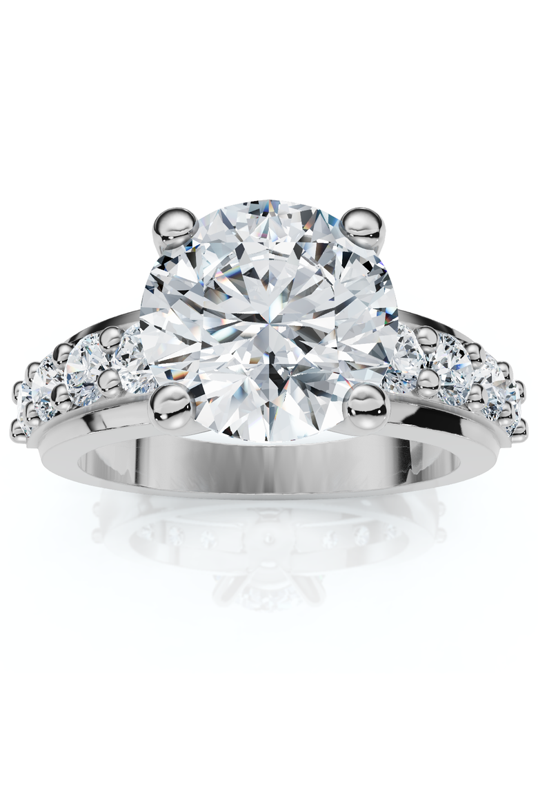 2ct Round Diamond Solitaire Engagement Ring 14k Gold Lab Grown, Main, color, 14k White Gold