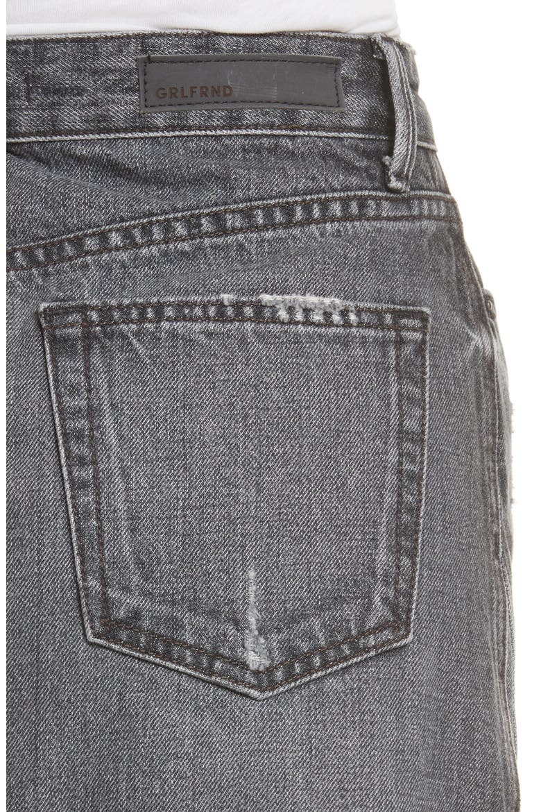 Eva A-Frame Gusset Denim Skirt, Alternate, color, SILVER SPOON