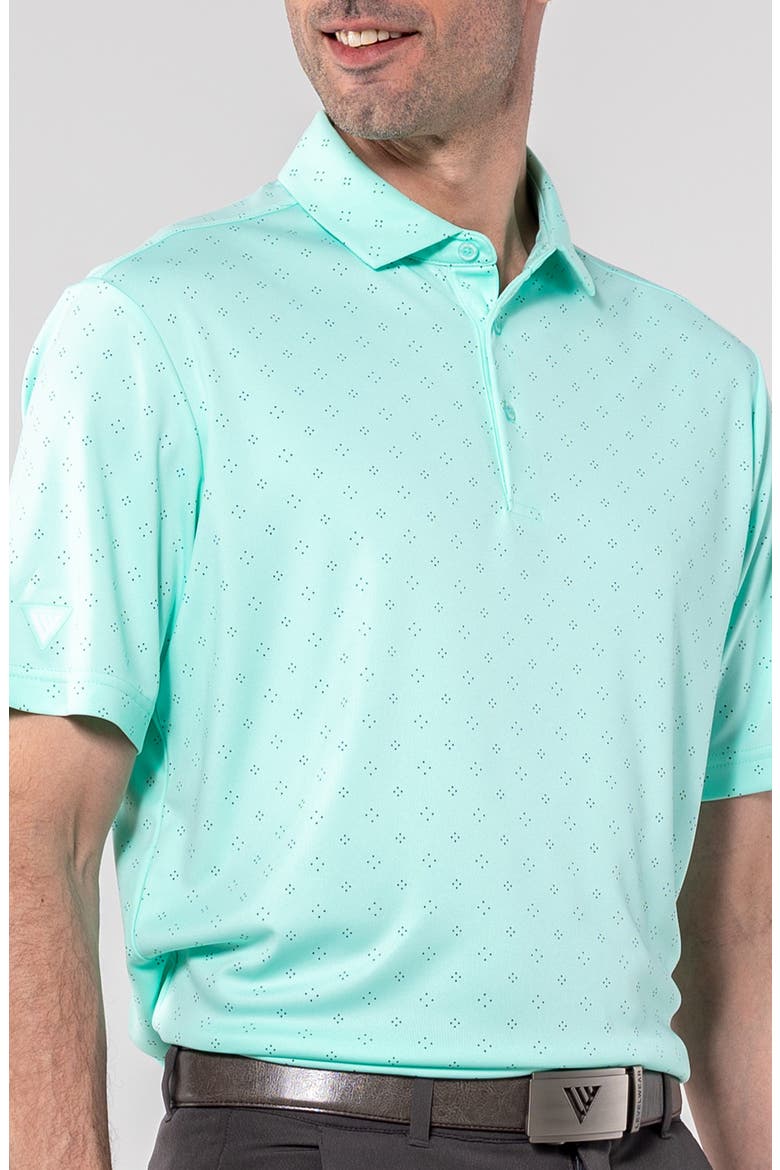 Detect Knit Polo, Alternate, color, BEACH GLASS/ CHARCOAL
