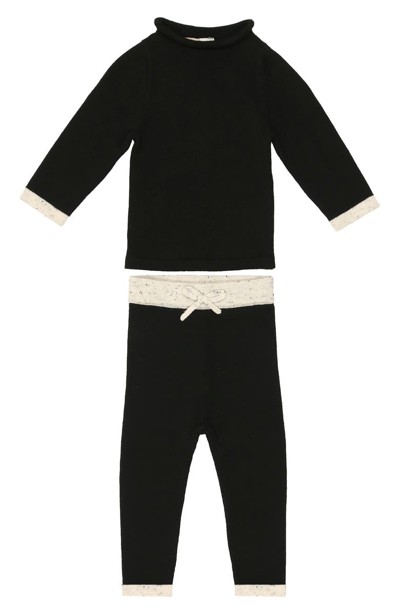 Manière Knit Top & Pants Set, Main, color, Black/ White