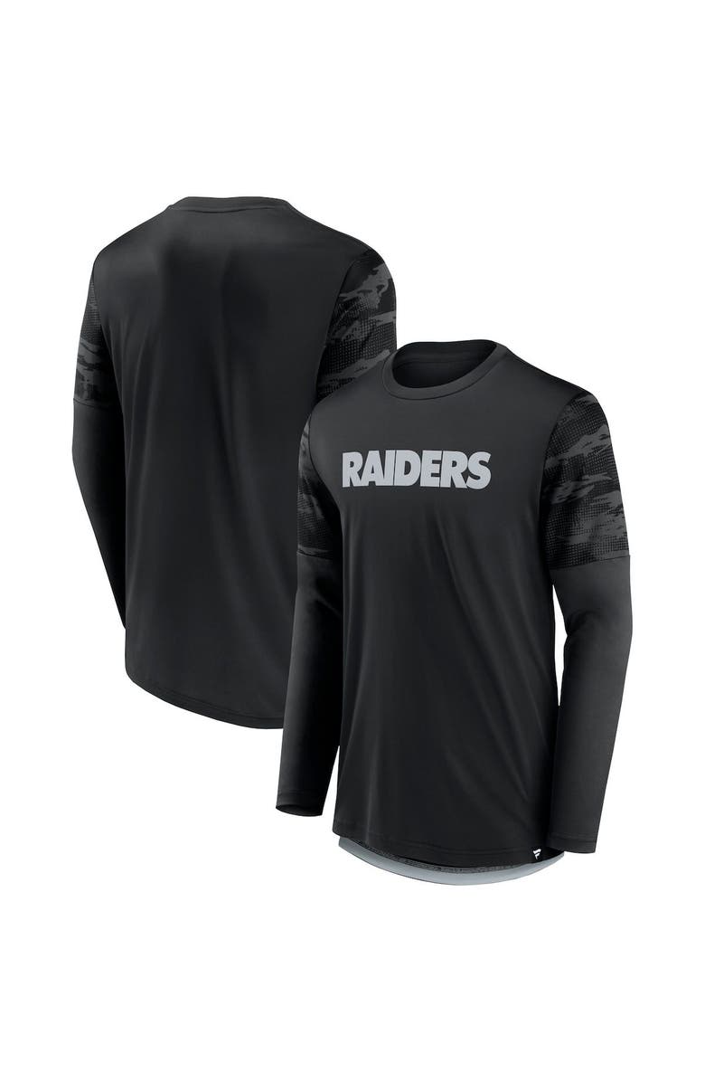 FANATICS Men's Fanatics Branded Black/Silver Las Vegas Raiders Square Off Long Sleeve T-Shirt, Main, color, Black
