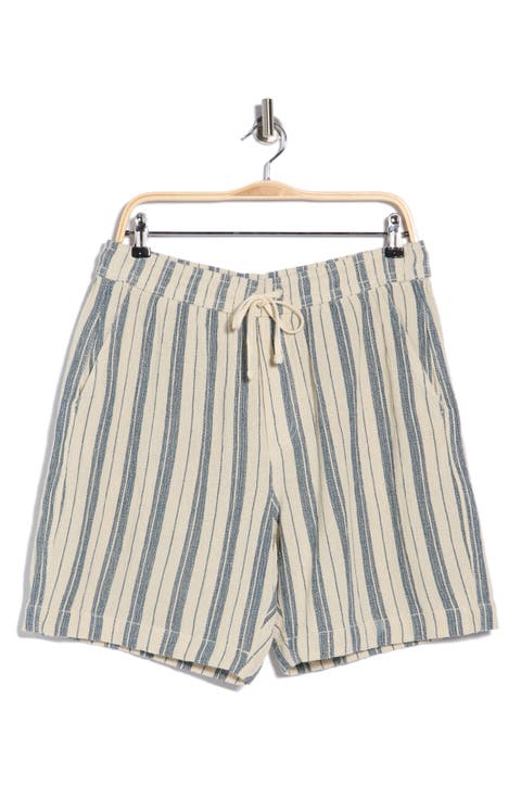 Textured Striped Pull-On Shorts