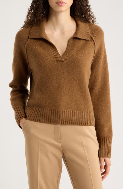 Cashmere Johnny Collar Sweater