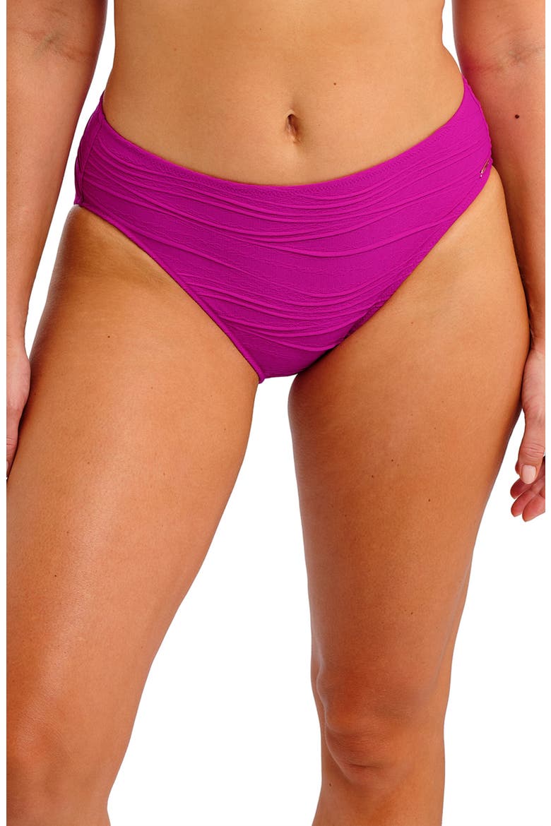 Beach Waves Mid Rise Bikini Bottoms, Main, color, BRIGHT FUCHSIA