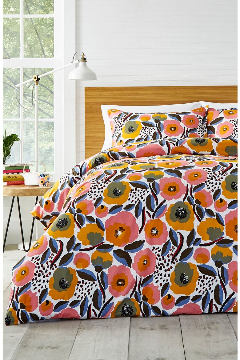 Rosarium Duvet Cover & Sham Set, Main, color, MEDIUM PINK