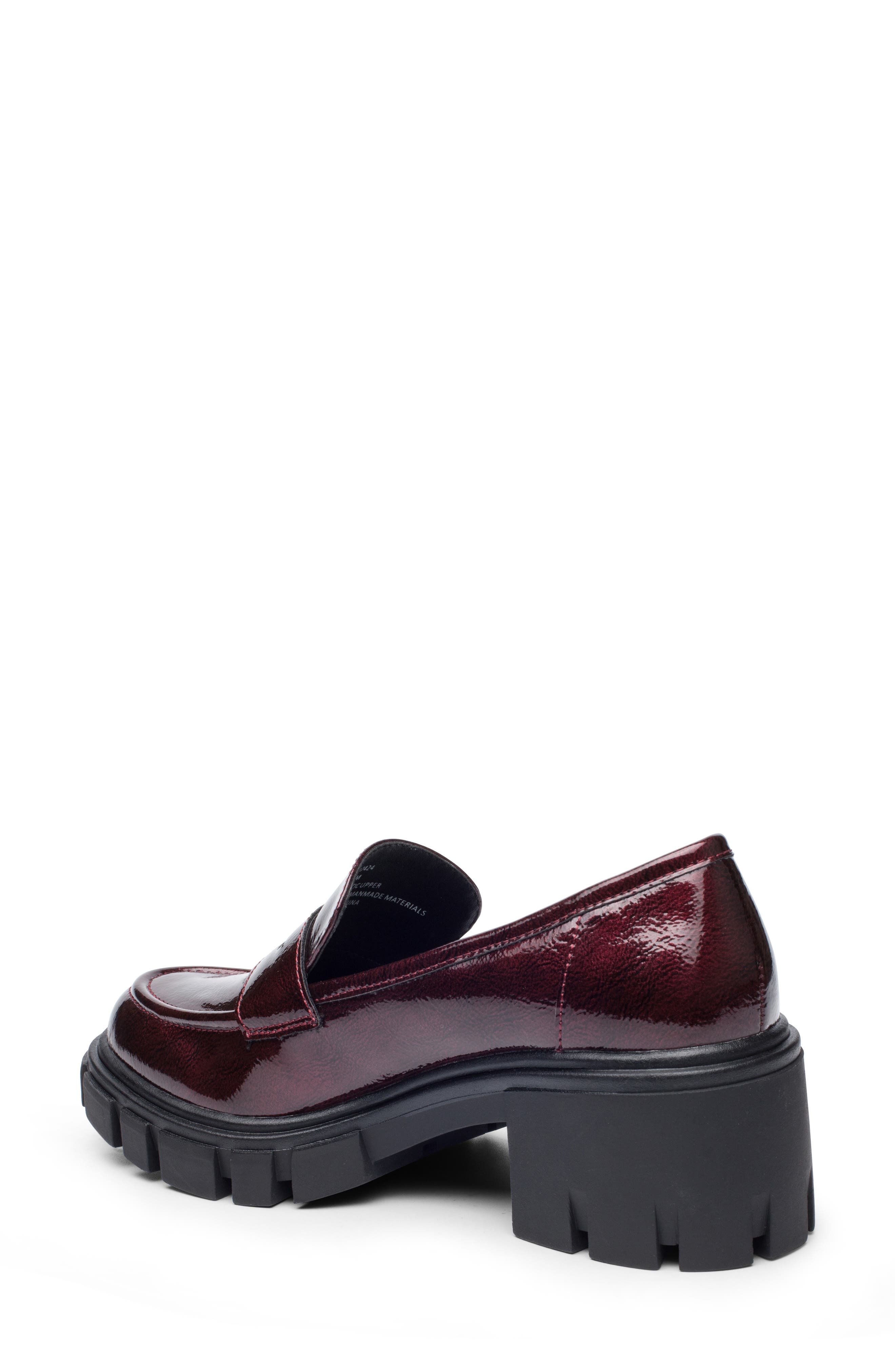 Skye Block Heel Loafer, Alternate, color, BURGUNDY