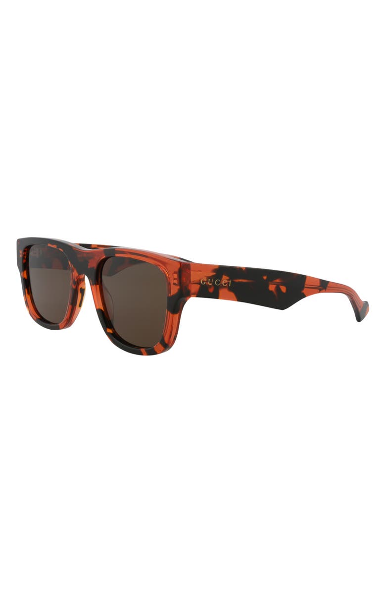 Gucci 53mm Core Square Sunglasses, Alternate, color, Havana Havana Brown