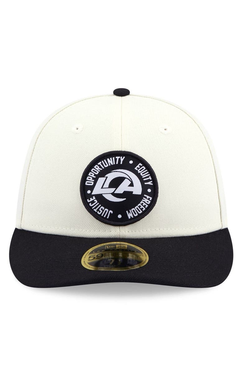 New Era Men's New Era Cream/Black Los Angeles Rams 2022 Inspire Change  59FIFTY Low Profile Fitted Hat, Alternate, color, 