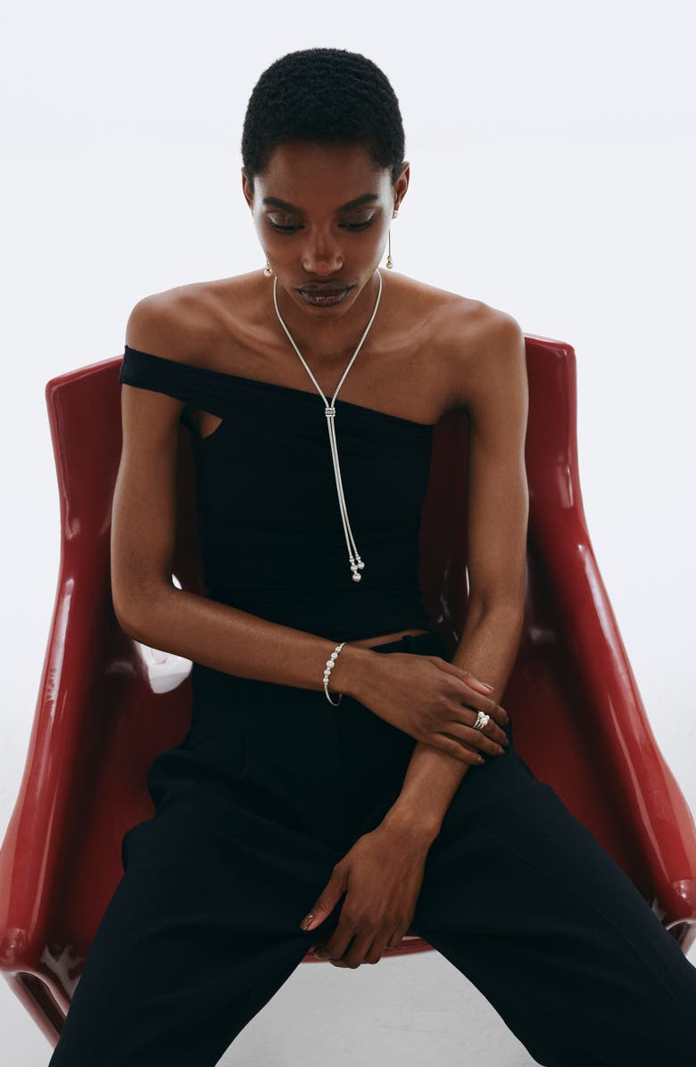 John Hardy JH Essentials Pearl Lariat Necklace, Alternate, color, Silver/ Pearl