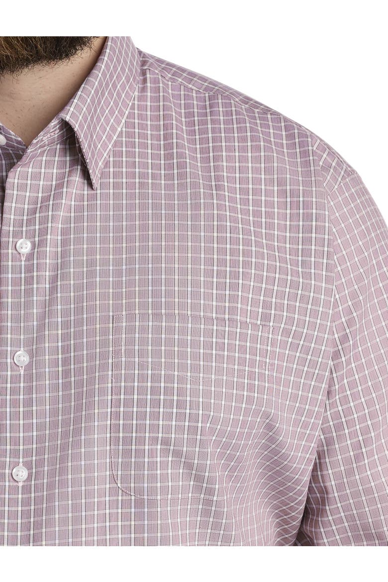 Big & Tall Check Dress Shirt, Alternate, color, BURGUNDY