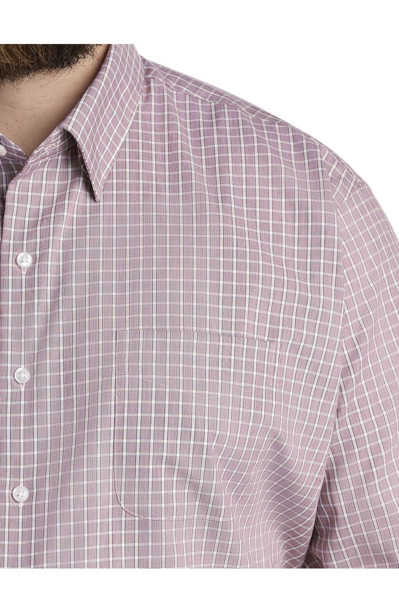 Oak Hill Premium by DXL Big & Tall Check Dress Shirt, Alternate, color, Burgundy