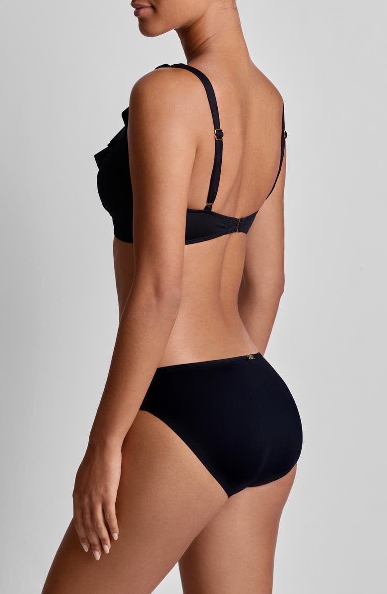 Lauren Ralph Lauren Ruffle Underwire Bikini Top, Alternate, color, Black