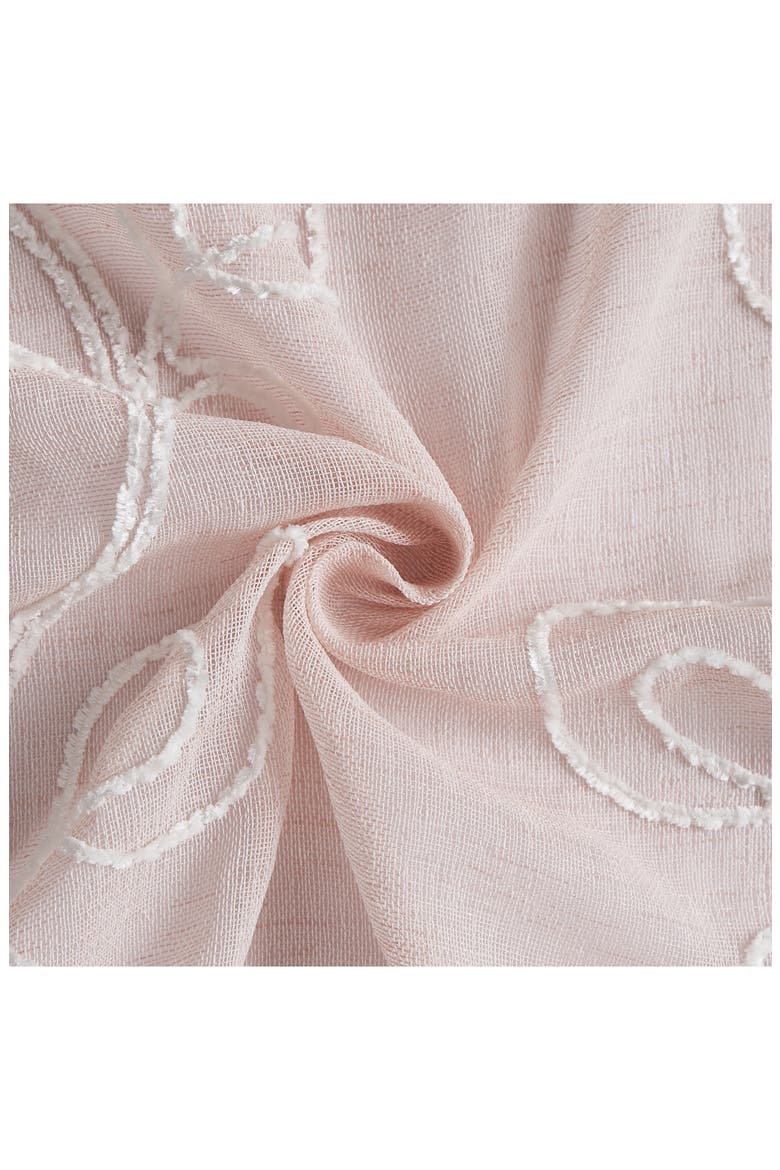 Set of 2 Embroidered Sheer Curtain Panels, Alternate, color, BLUSH