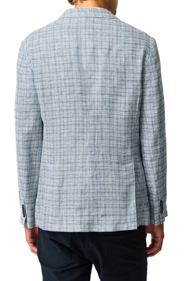 Charterhouse Sports Fit Plaid Linen Sport Coat, Alternate, color, INDIGO