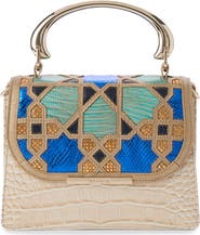 Brahmin Small Hallie Embossed Leather Top Handle Bag