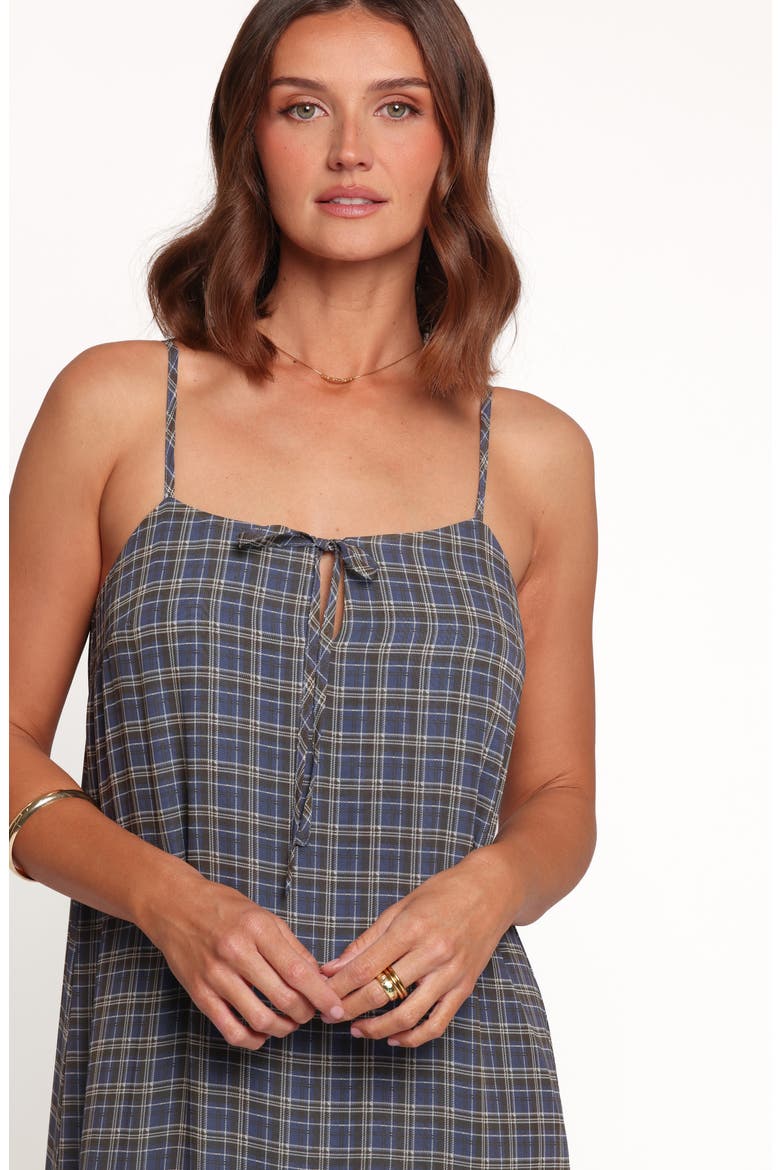 Minka Tiered Maxi Dress, Alternate, color, BLUE PLAID