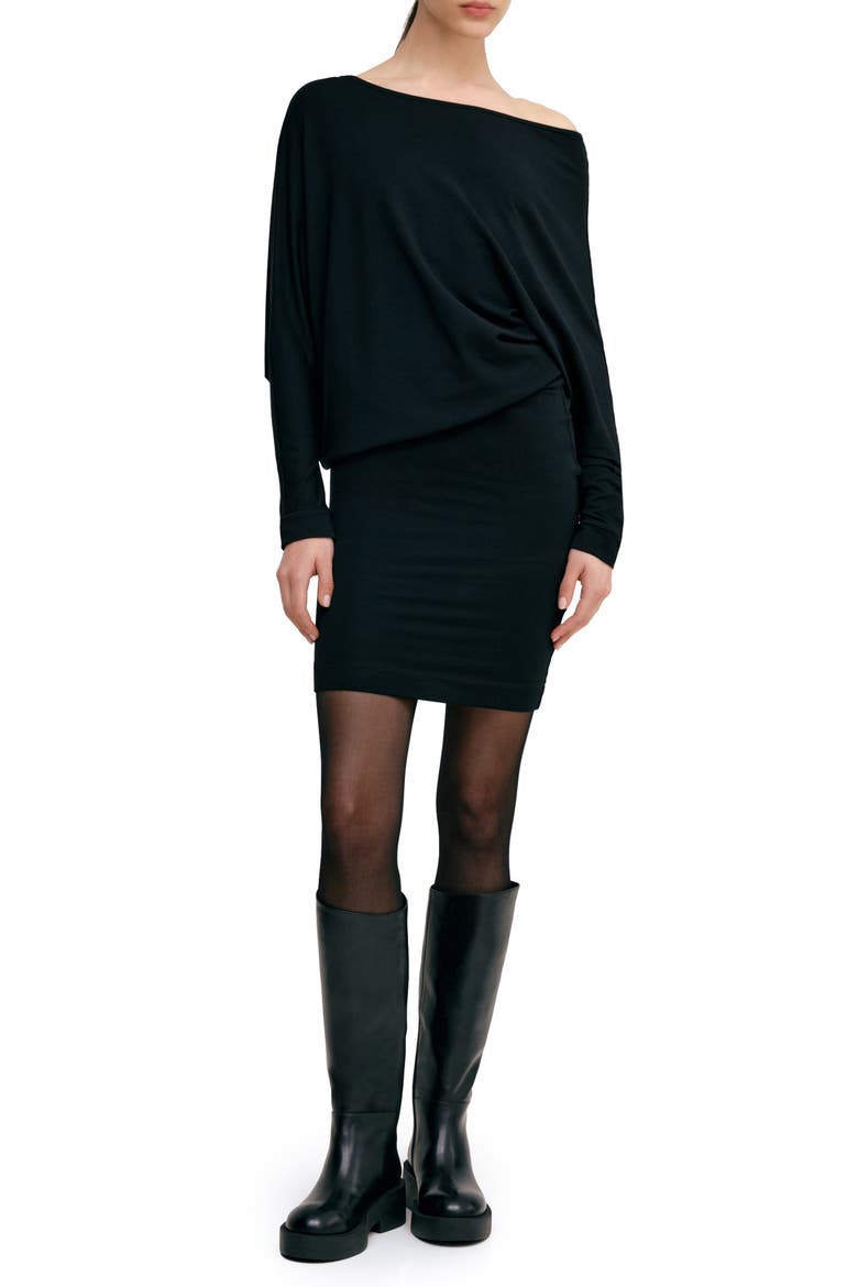 Beekman Sweatshirt Dress, Main, color, BLACK