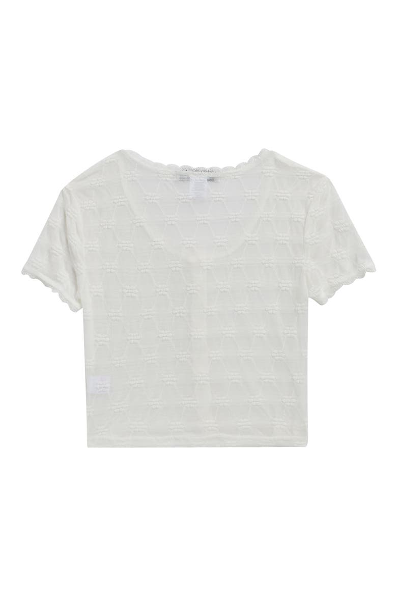 Kids' Puckered Flower Top, Alternate, color, WHITE
