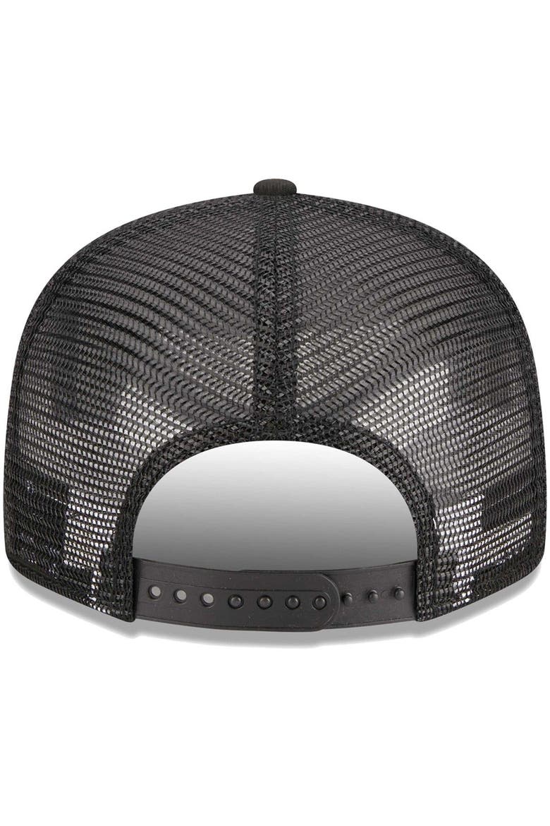 Men's New Era Black Chicago White Sox Scratch Squared Trucker 9FIFTY Snapback Hat, Alternate, color, Black