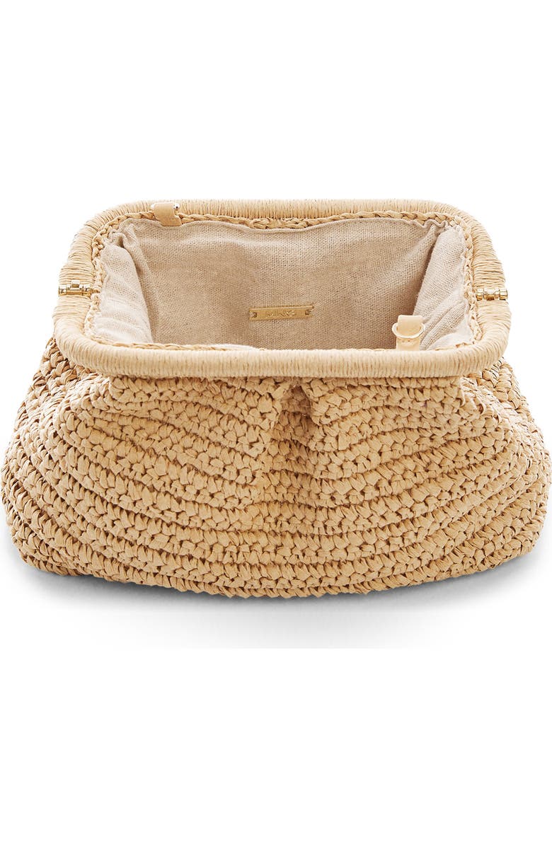MANGO Amalfi Crochet Straw Clutch, Alternate, color,