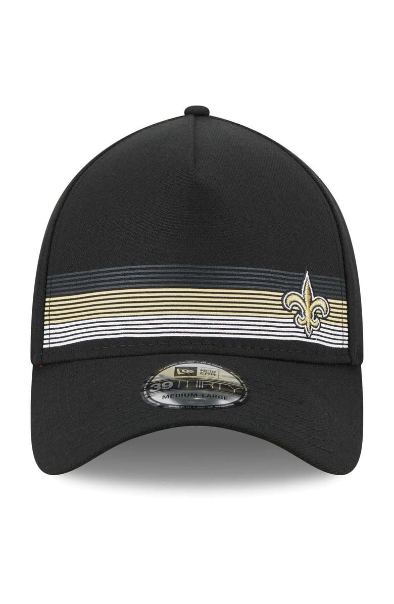 New Era Men's New Era Black New Orleans Saints Flawless Stripe 39THIRTY Flex Hat, Alternate, color, Black