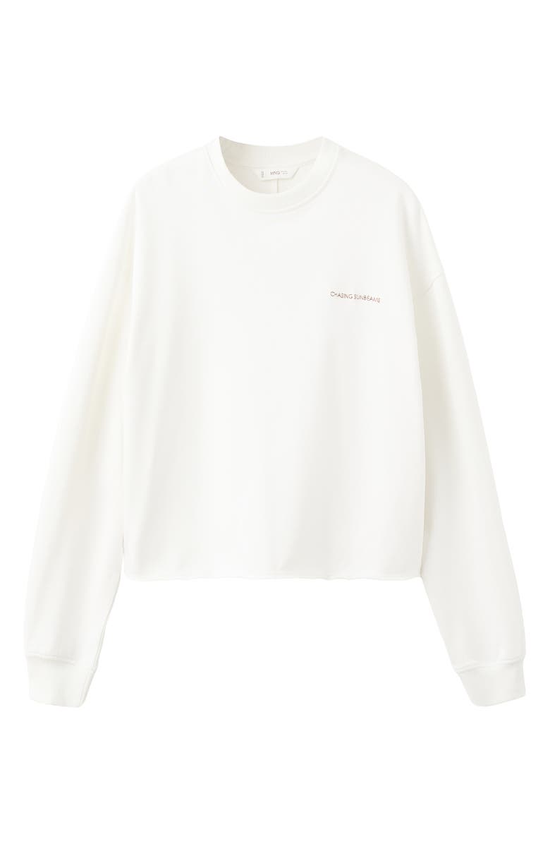 MANGO TEEN Raw Hem Cotton Graphic Sweatshirt, Alternate, color,