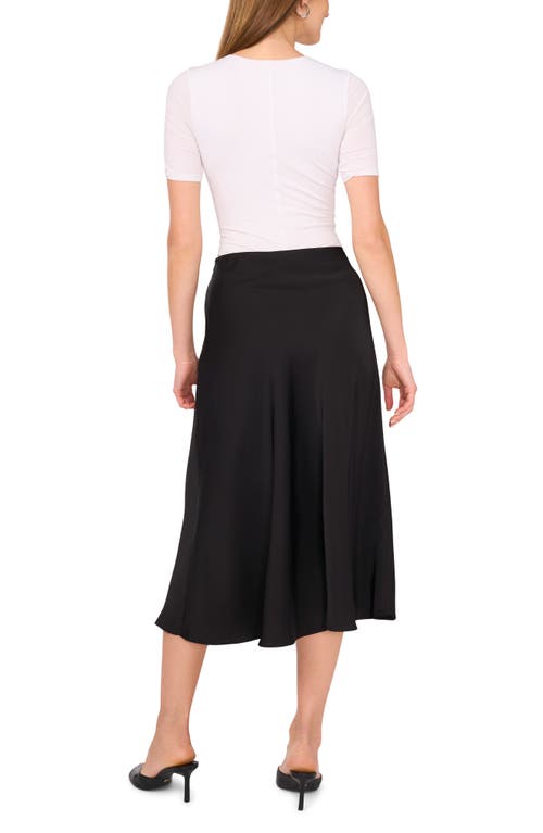 1.state Satin Bias Skirt In Rich Black