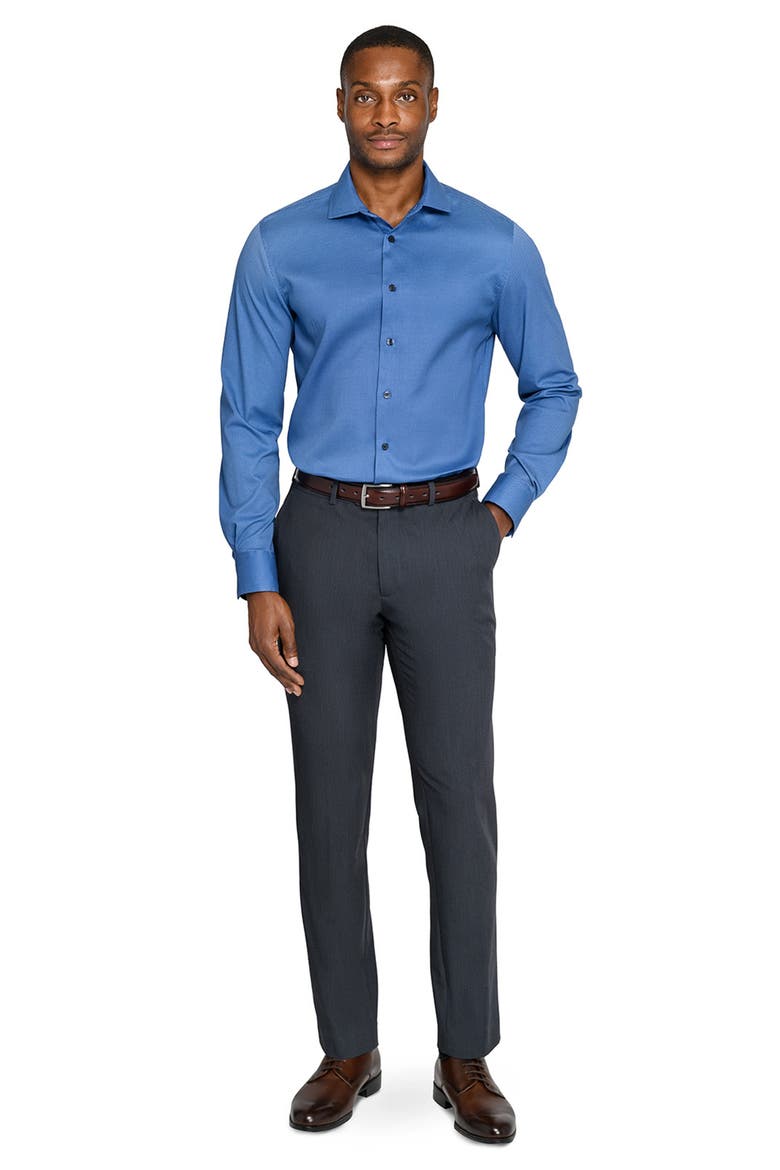 Slim Fit Micro Geo Reworked Cotton Dress Shirt, Alternate, color, NAVY/ BLUE
