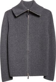 Lafayette 148 New York Mixed Stitch Zip Cardigan