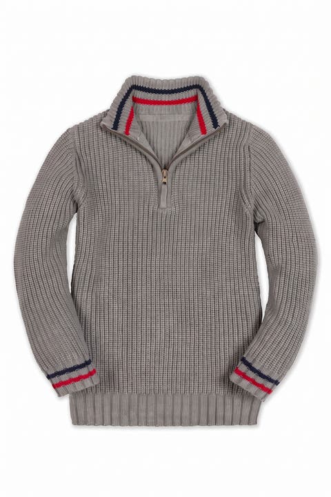 Kids' Organic Cotton Half Zip Sweater