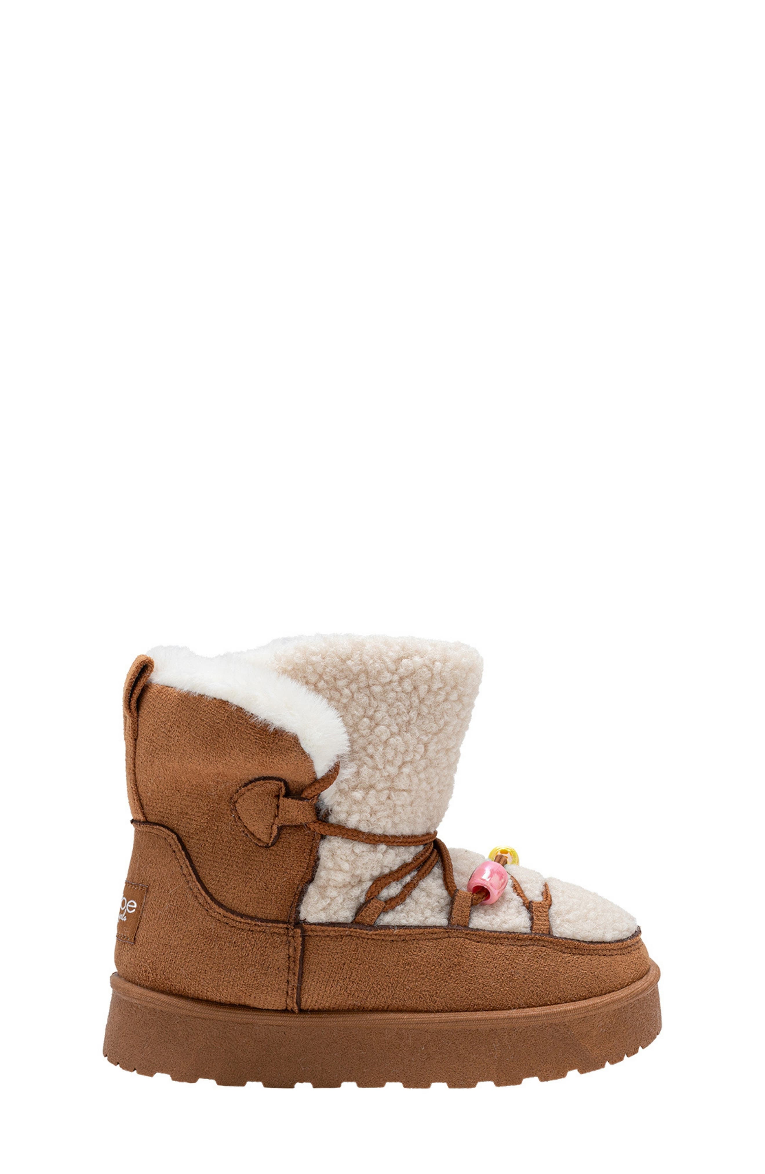 bebe Kids' Faux Fur Trim Winter Boot, Alternate, color, 