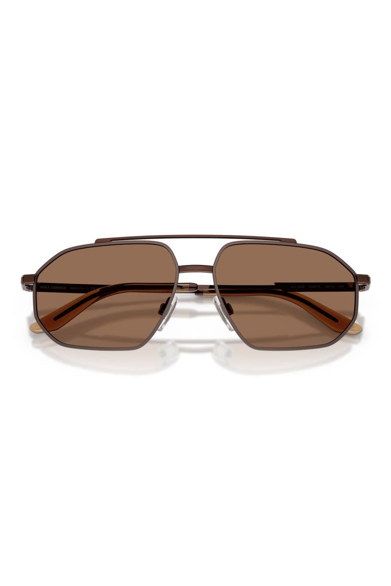 59mm Pilot Sunglasses, Alternate, color, BROWN/ MATTE BROWN / BROWN