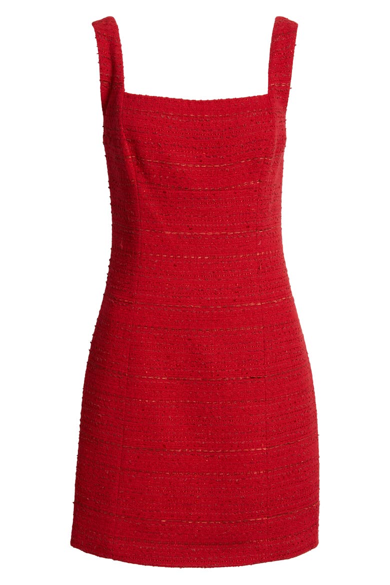 Rue Tweed Sheath Minidress, Alternate, color, SCARLET