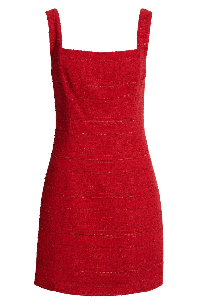 KOBI HALPERIN Rue Tweed Sheath Minidress, Alternate, color, Scarlet