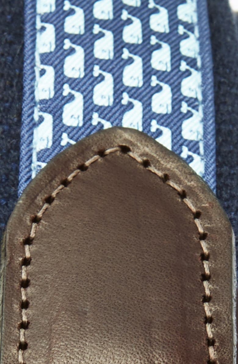 vineyard vines Whale Club Leather & Canvas Belt, Alternate, color, 