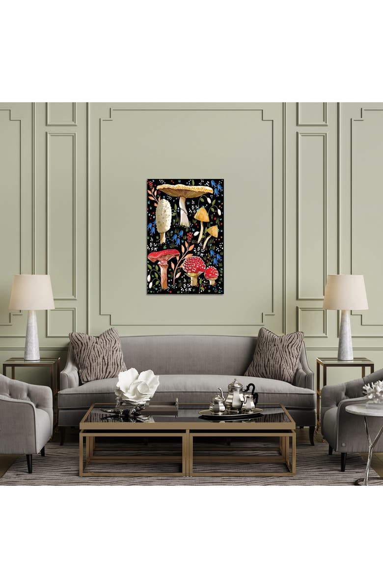 iCanvas Mushroom Love by Thomas Little Canvas Wall Art, Alternate, color, Black