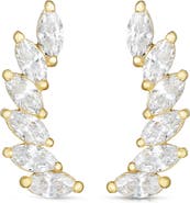 Queen Jewels 14k Gold Marquise Cubic Zirconia Ear Climbers